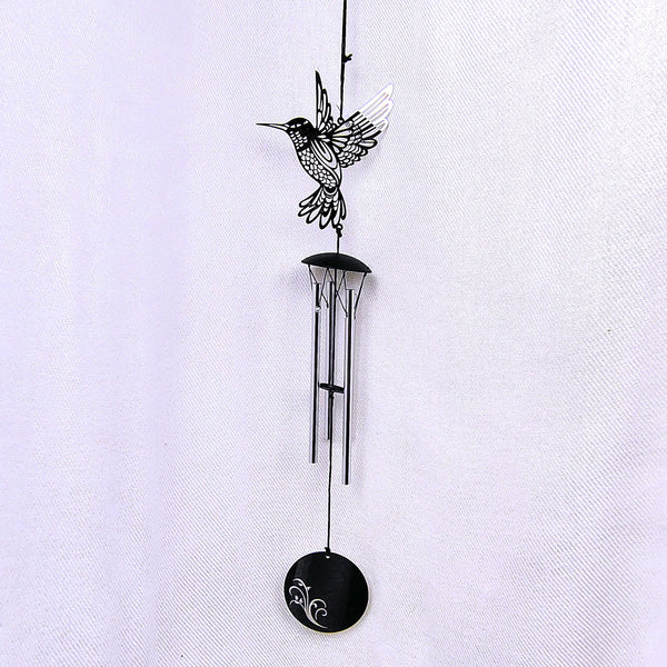 Woodstock Flourish Chime Hummingbird Silver Wind Chime 18"