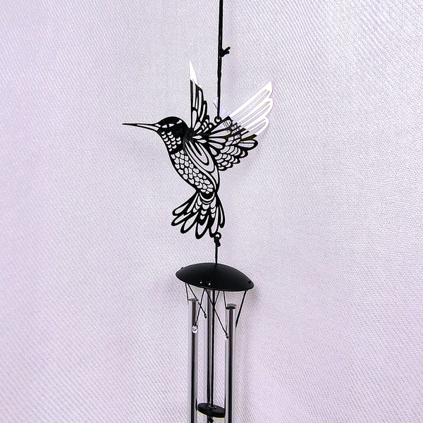 Woodstock Flourish Chime Hummingbird Silver Wind Chime 18"
