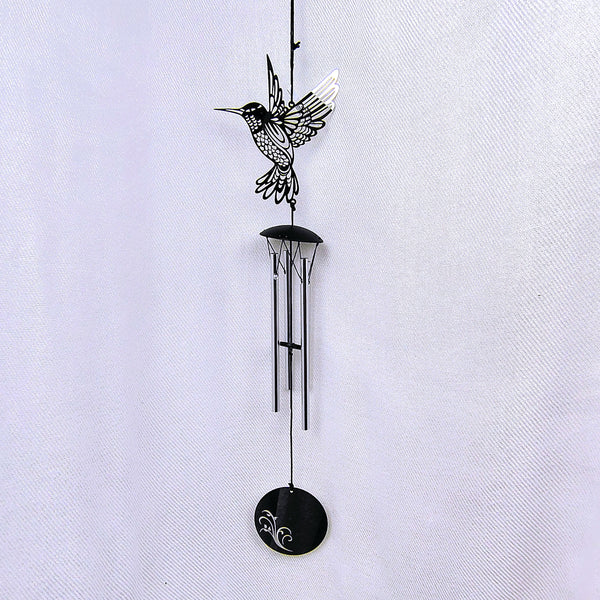 Woodstock Flourish Chime Hummingbird Silver Wind Chime 18"