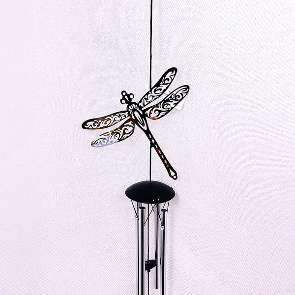 Woodstock Flourish Chime Dragonfly Silver Wind Chime 18"