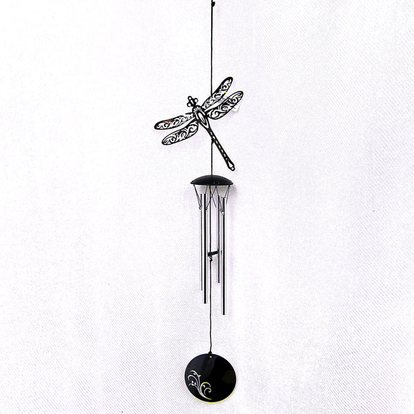 Woodstock Flourish Chime Dragonfly Silver Wind Chime 18"