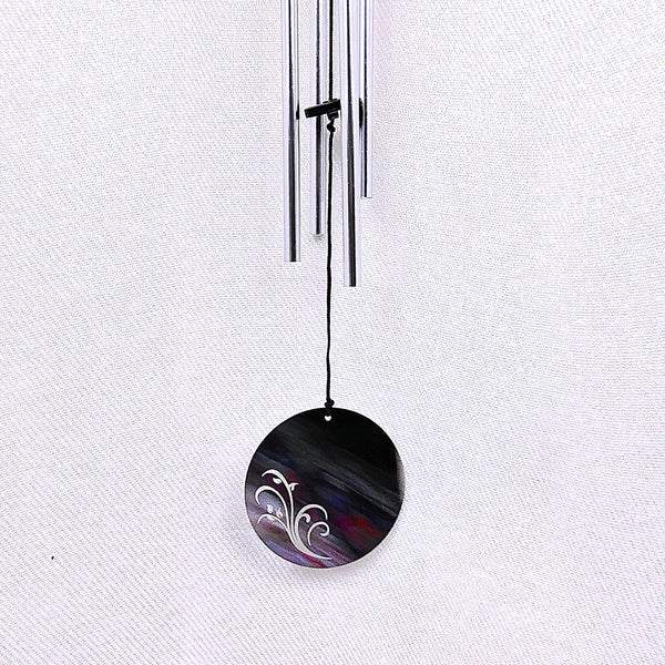 Woodstock Flourish Chime Heart Silver Wind Chime 18"