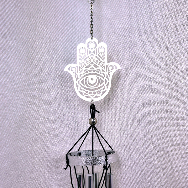 Mini Sun Chime Healing Hand Crystal, Fatima Hand hanger 10"
