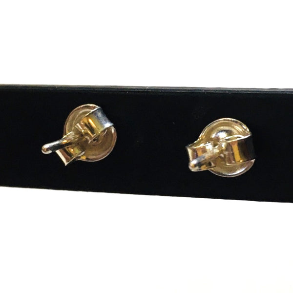 Square mini stud Earrings Honey Amber Sterling Silver