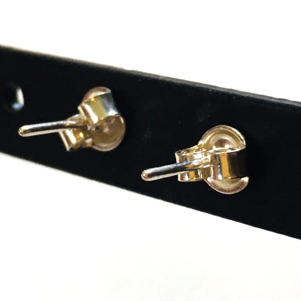 Square small stud Earrings Honey Amber Sterling Silver