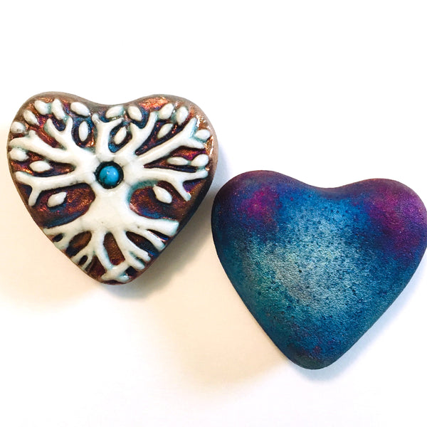 Mini Heart Tree of Life Raku Pottery