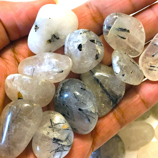 Tourmalinated Quartz Tumbled