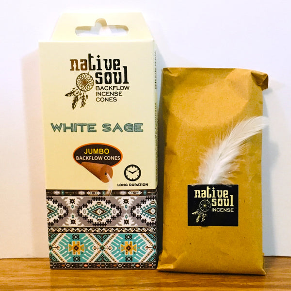 Native Soul Backflow Incense Jumbo Cones White Sage