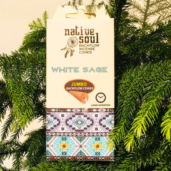 Native Soul Backflow Incense Jumbo Cones White Sage