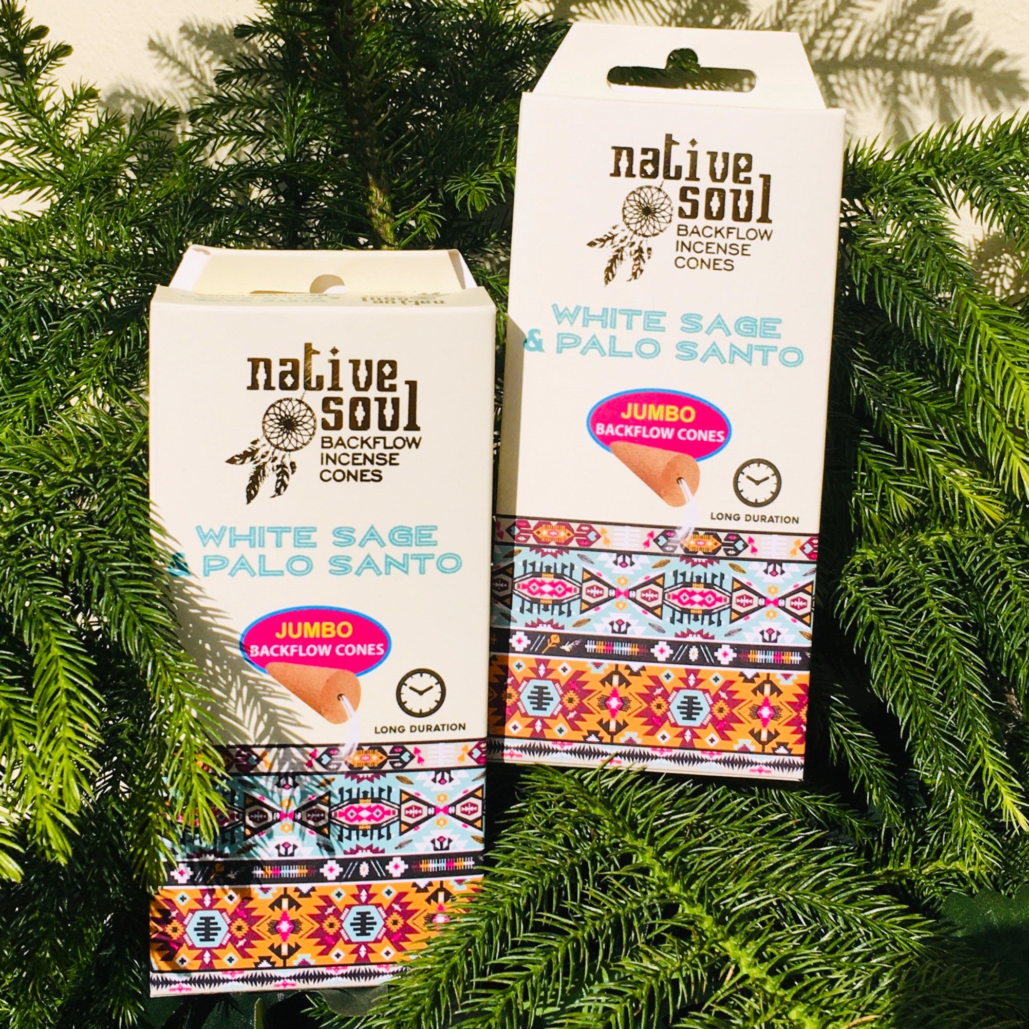 Native Soul Backflow Incense Jumbo Cones White Sage & Palo santo