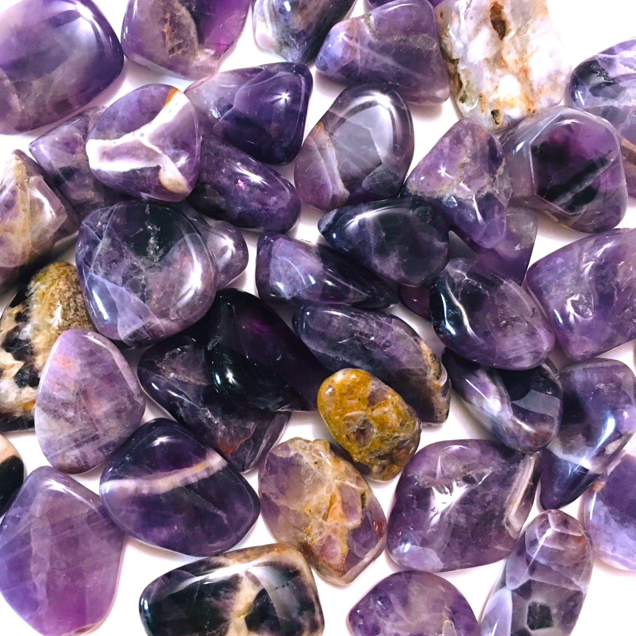 Chevron Amethyst Tumbled