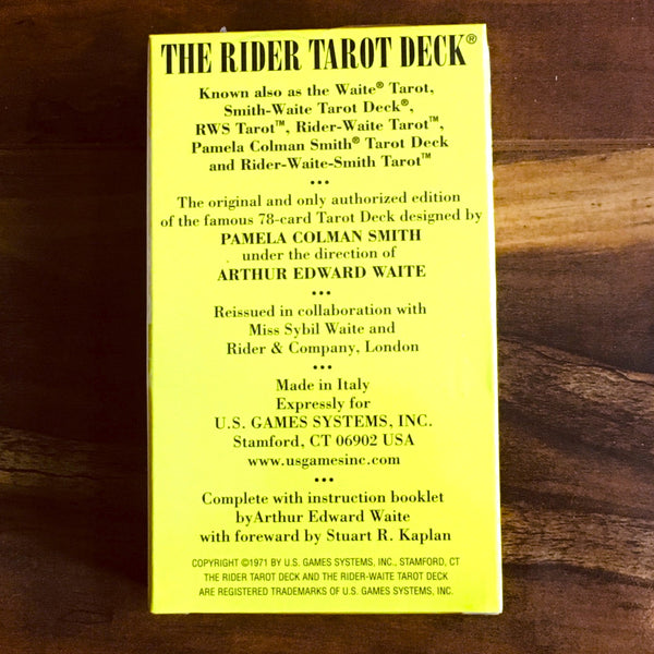 The Rider Waite Tarot Deck the Original