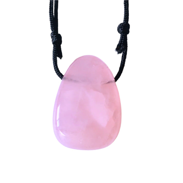 Rose Quartz Stone Crystal Pendant tumble necklace