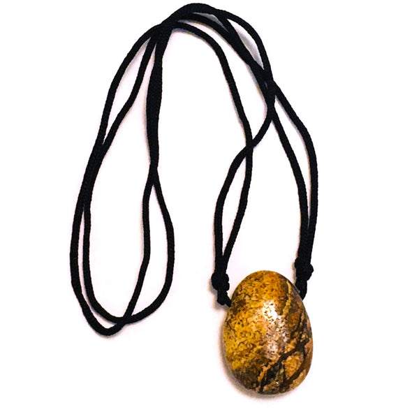 Picture Jasper Stone Crystal Pendant tumble necklace