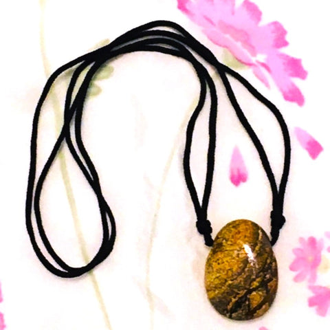Picture Jasper Stone Crystal Pendant tumble necklace
