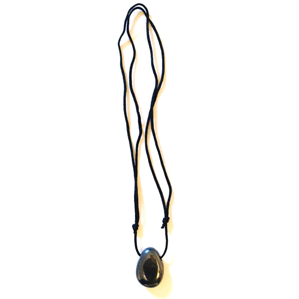 Hematite Stone Crystal Pendant tumble necklace