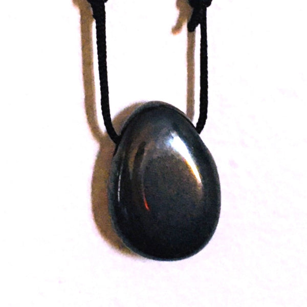 Hematite Stone Crystal Pendant tumble necklace