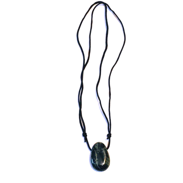 Kambaba Jasper Stone Crystal Pendant tumble necklace
