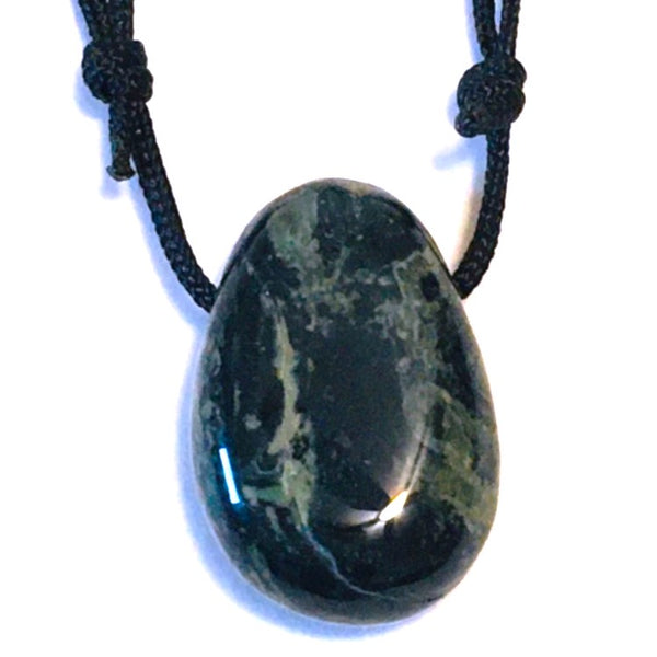 Kambaba Jasper Stone Crystal Pendant tumble necklace