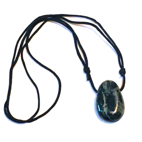 Kambaba Jasper Stone Crystal Pendant tumble necklace