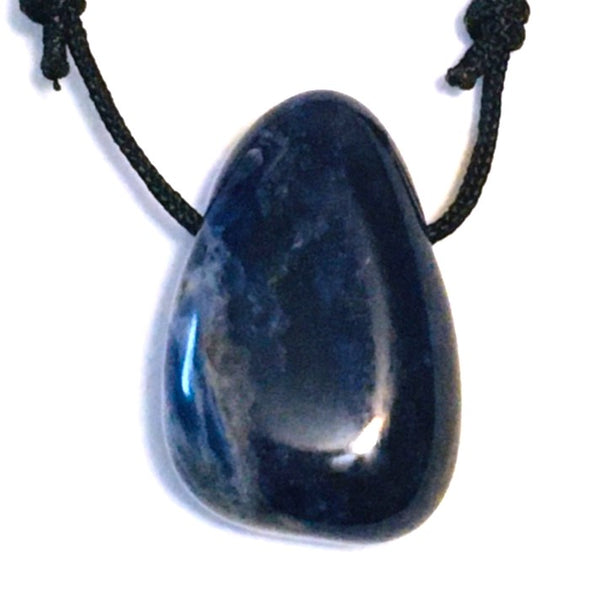 Sodalite Stone Crystal Pendant tumble necklace