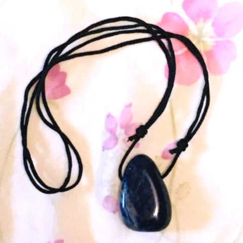 Sodalite Stone Crystal Pendant tumble necklace