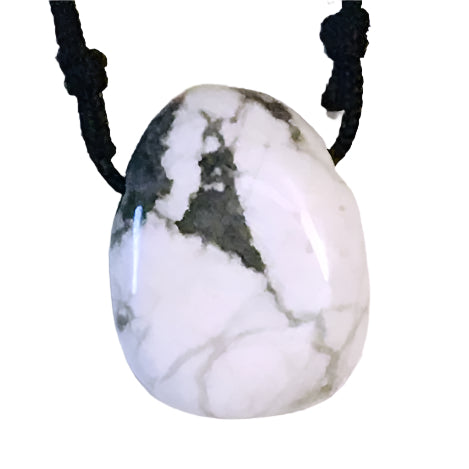 Howlite Stone Crystal Pendant tumble necklace