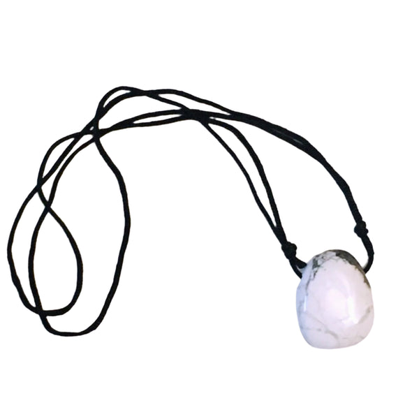 Howlite Stone Crystal Pendant tumble necklace