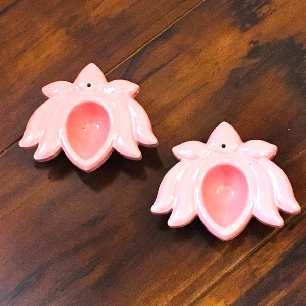 Mini Lotus Flower Pink Incense Cone Burner candle holder