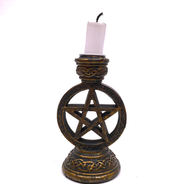 Wicca Pagan Witchcraft Pentagram Candle Incense Holder