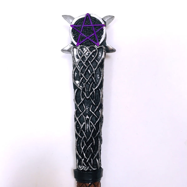 Sacred Moon Triple Moon Pentagram Magic Wand