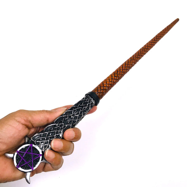 Sacred Moon Triple Moon Pentagram Magic Wand