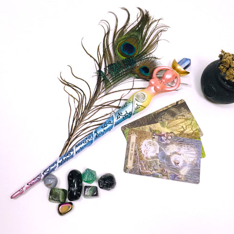 Rainbow Chakra Spiral Goddess Magic Wand