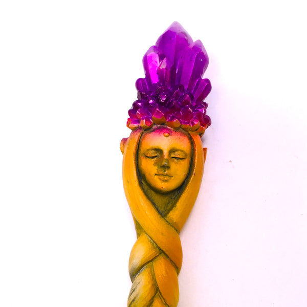 Purple Crystal Goddess Elf Magic Wand
