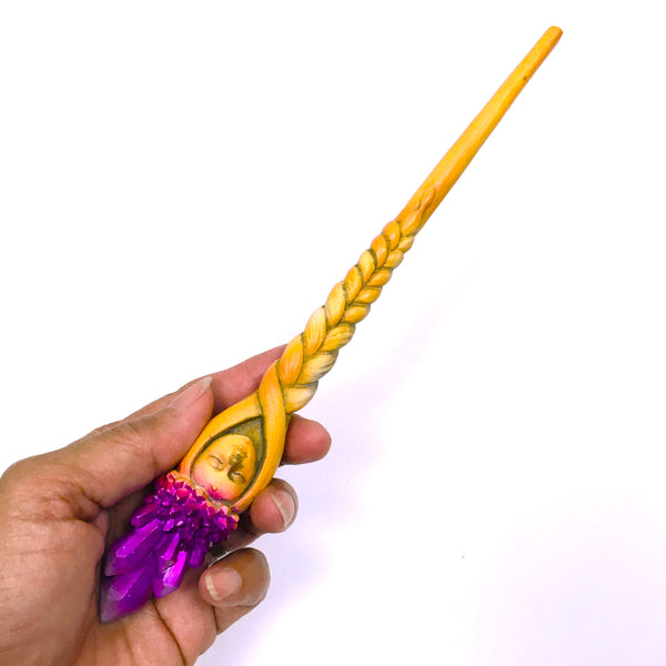 Purple Crystal Goddess Elf Magic Wand