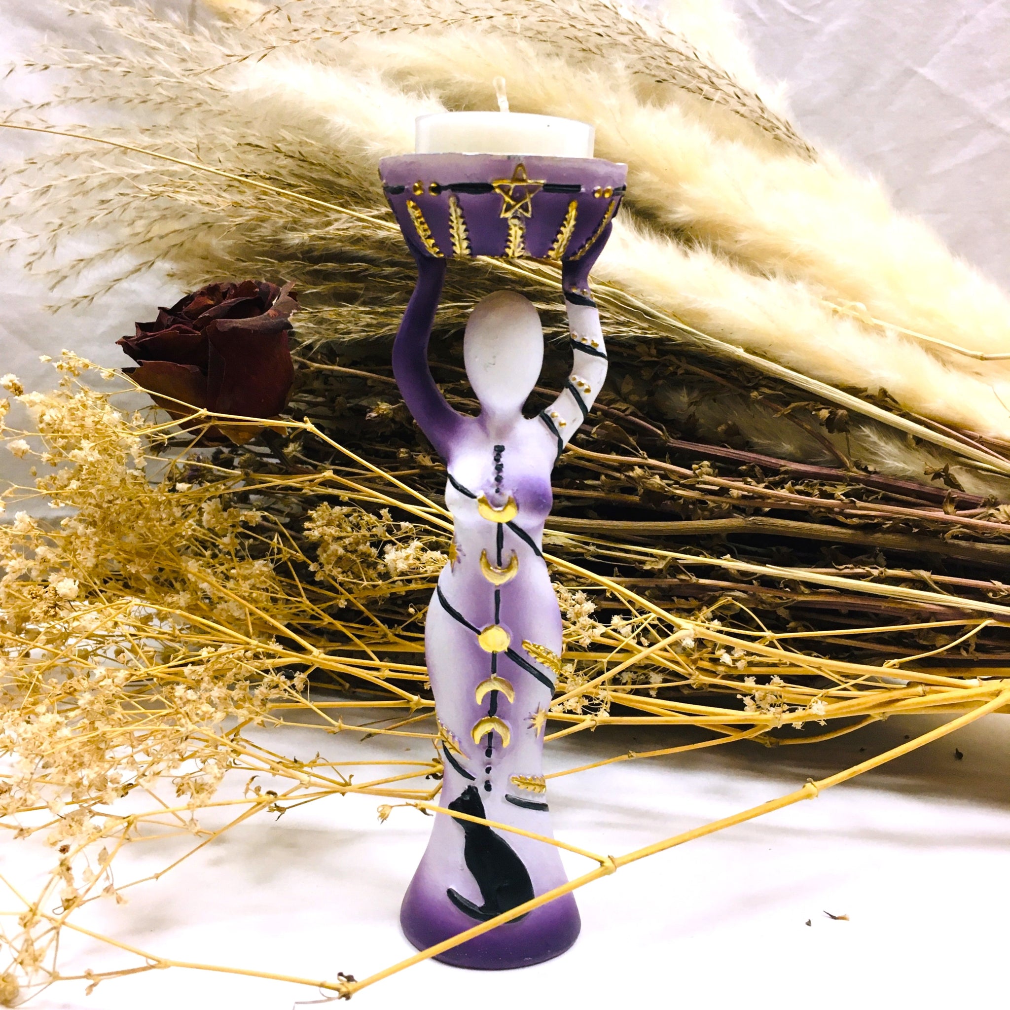 Moon Goddess Figurine Tealight Holder