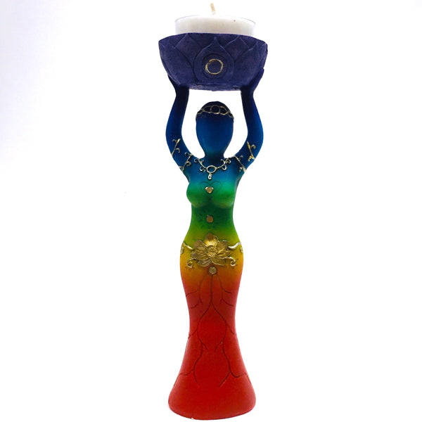 Chakra Goddess Figurine Tealight Holder