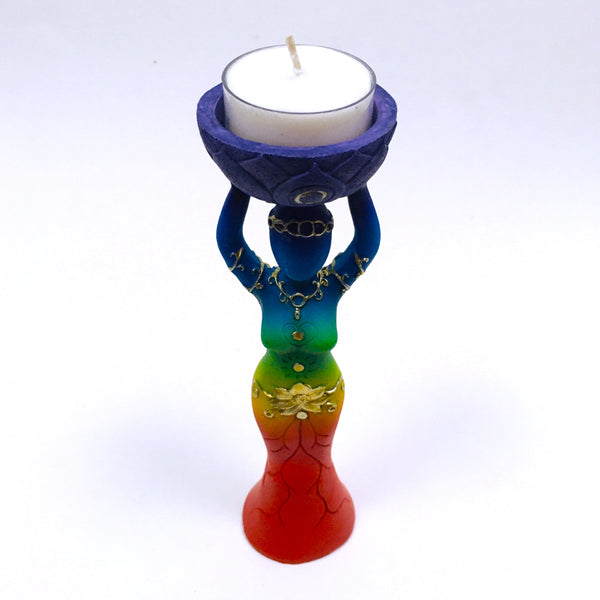Chakra Goddess Figurine Tealight Holder