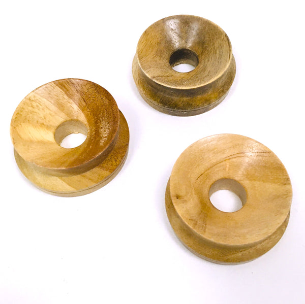 Crystal Sphere Round Natural Wood Stand
