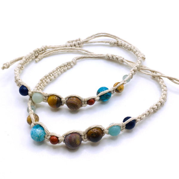 Solar System Adjustable Hemp Bracelet