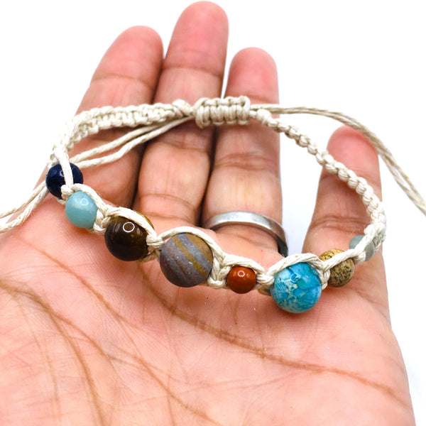 Solar System Adjustable Hemp Bracelet