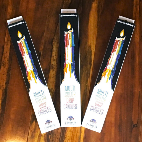 Multicolor Drip Candles (2 per pack)