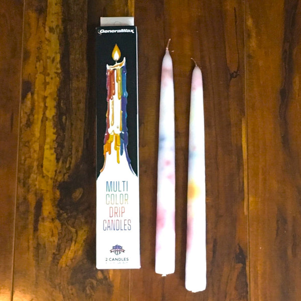 Multicolor Drip Candles (2 per pack)