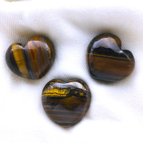 Tiger Eye Puff Heart Stone