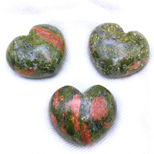 Unakite Jasper Puff Heart Stone