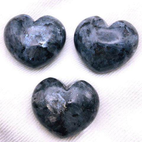 Larvikite Puff Heart Stone