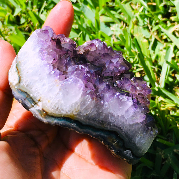 Amethyst Heart Geode Cluster with Polished Edges