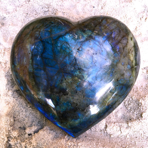 Labradorite Blue Flame Heart Stone XX-Large