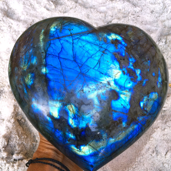 Labradorite Blue Flame Heart Stone XX-Large