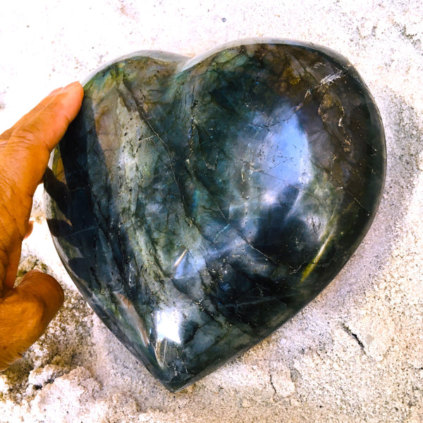 Labradorite Blue Flame Heart Stone XX-Large